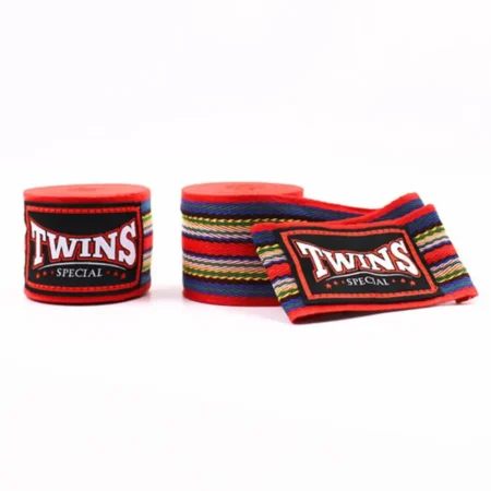 Twins CH2 5m Cotton Hand Wraps - Red Striped