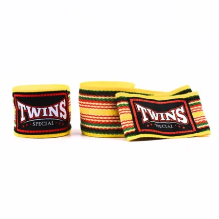 Twins CH2 5m Cotton Hand Wraps - Yellow Striped