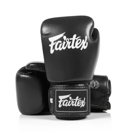 Fairtex BGV1C-Plus Microfibre Black Muay Thai Gloves