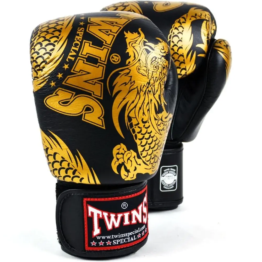 Twins FBGVL3-49 Gold Flying Dragon Muay Thai Gloves - Fightshop Direct