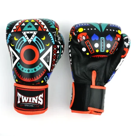 Twins FBGVL4-57 Black Orange Aztec Muay Thai Gloves