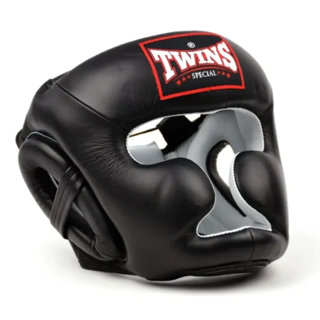 Twins HGL3 Leather Sparring Headguard-Black